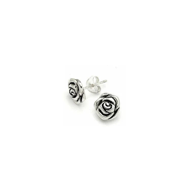 roze oorbellen in geoxideerd sterlingzilver