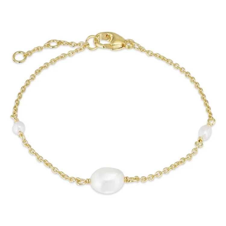 parel armband in verguld sterlingzilver