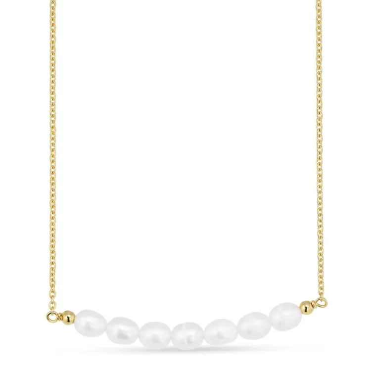 parel ketting in verguld sterlingzilver