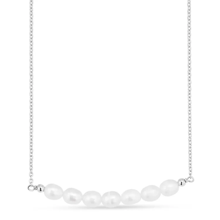 parel ketting in zilver