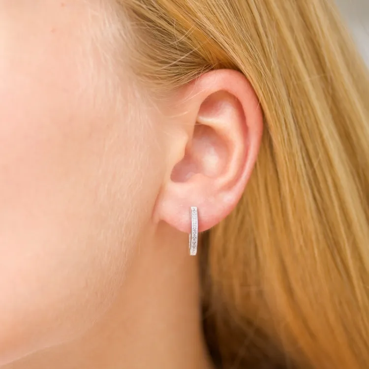 zirkoon creool in zilver