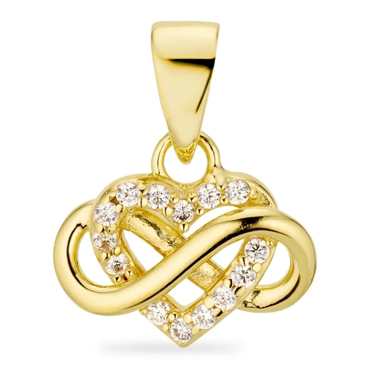 infinity zirkoon hanger in verguld sterlingzilver