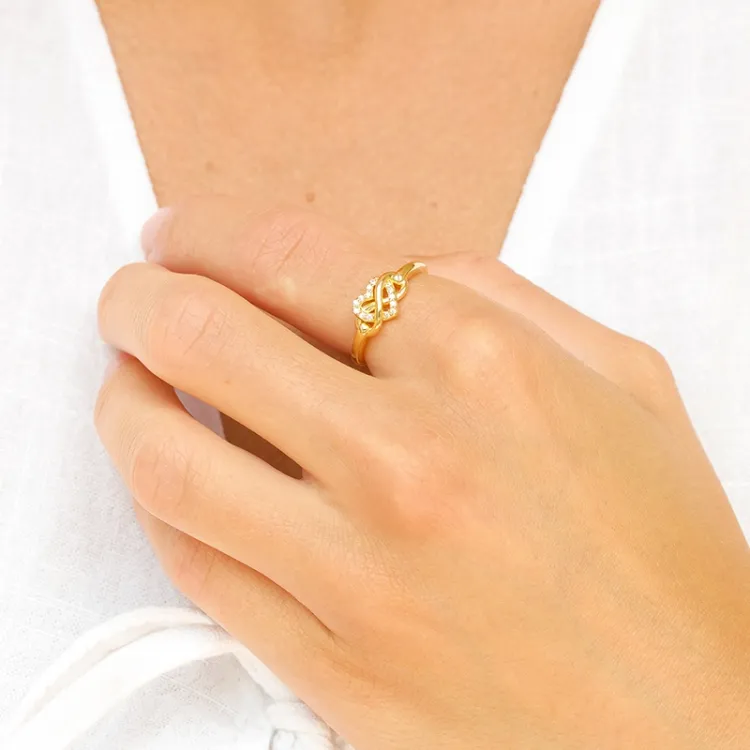 infinity zirkoon ring in verguld sterlingzilver
