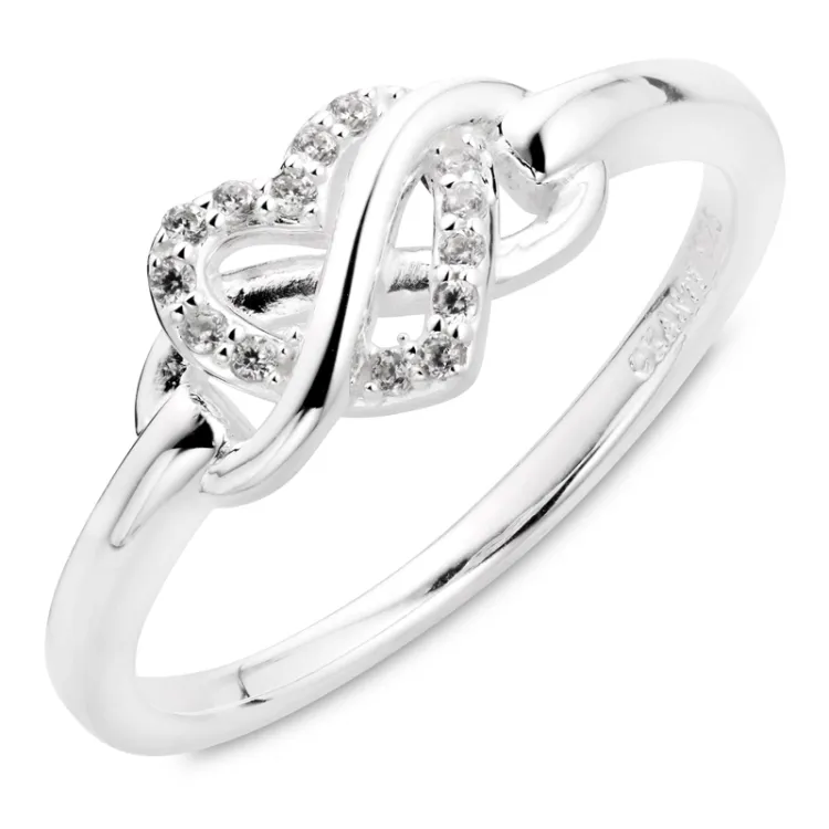 infinity zirkoon ring in zilver