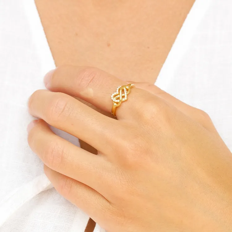 infinity zirkoon ring in verguld sterlingzilver