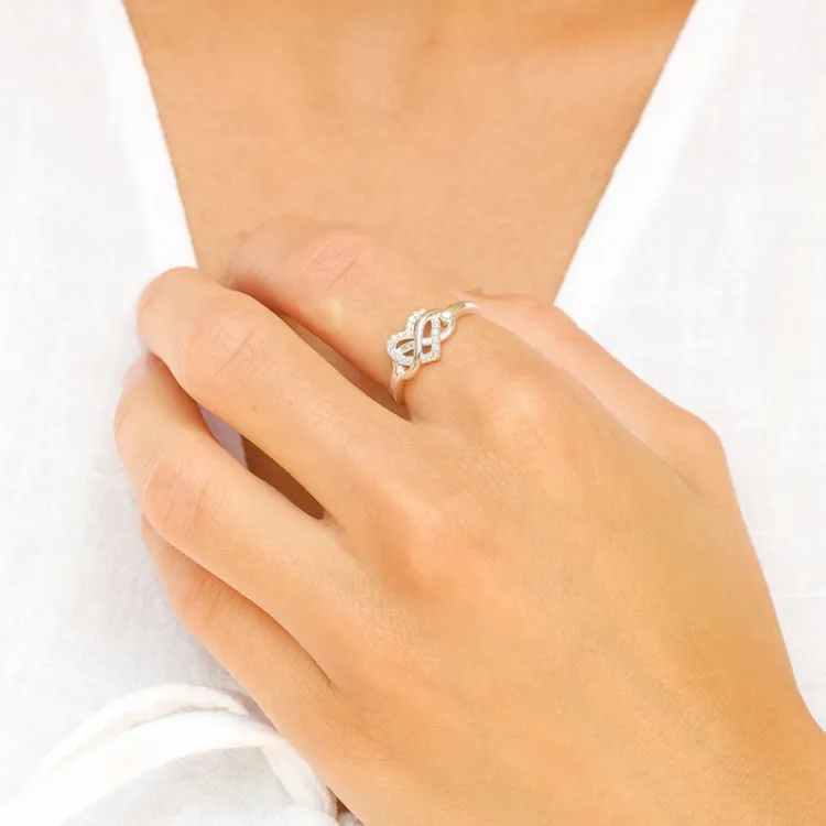 infinity zirkoon ring in zilver