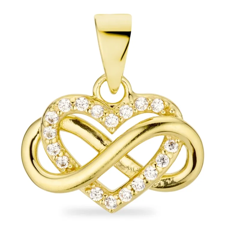 infinity zirkoon hanger in verguld sterlingzilver