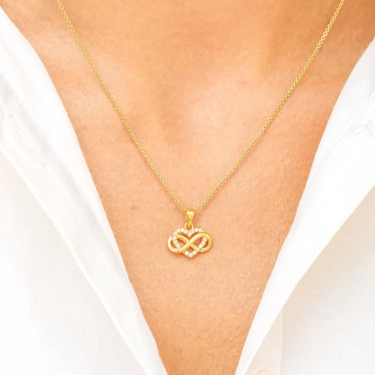 infinity zirkoon hanger in verguld sterlingzilver