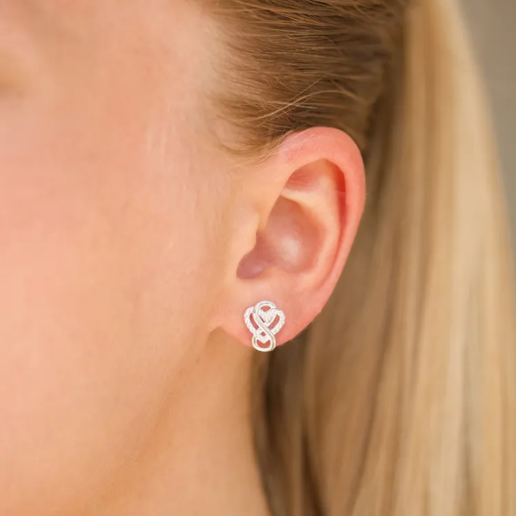 infinity zirkoon oorbellen in zilver