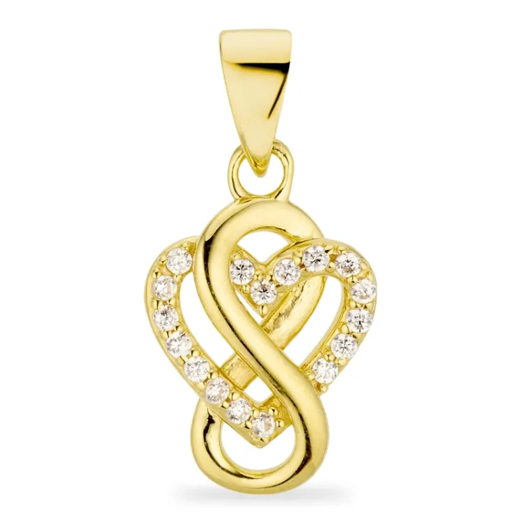 infinity zirkoon hanger in verguld sterlingzilver