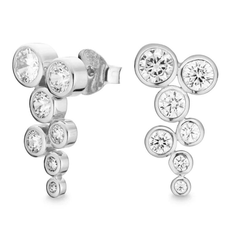 zirkoon oorbellen in zilver - Bubbly Sparkle