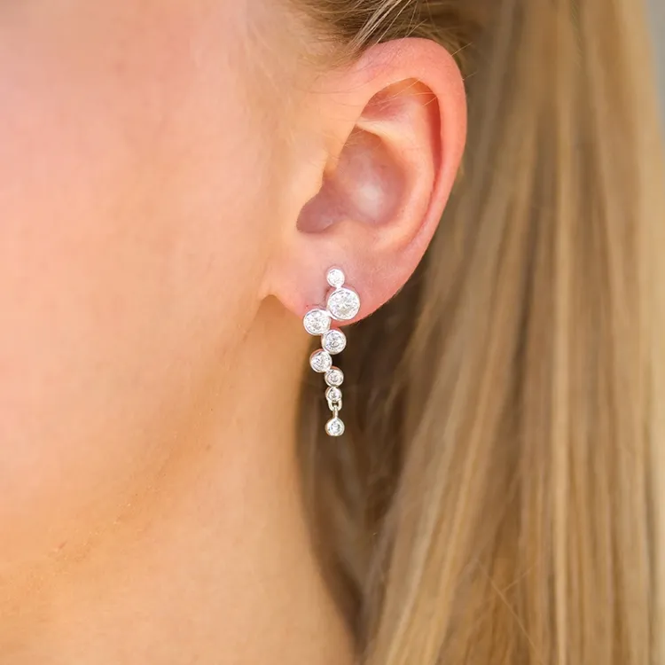 zirkoon oorbellen in zilver - Bubbly Sparkle