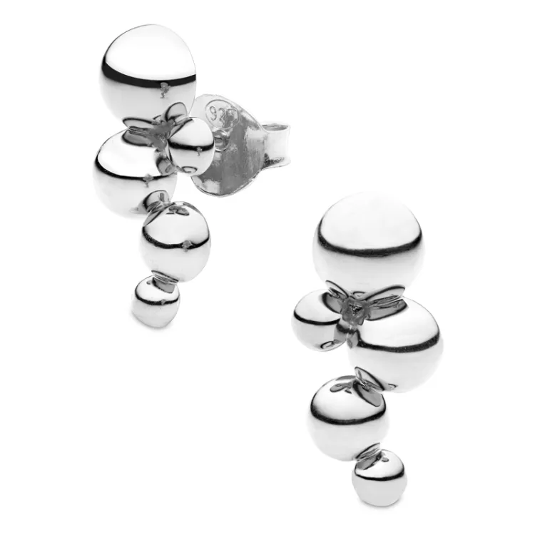 bolletje oorbellen in zilver - Bubbly Pure