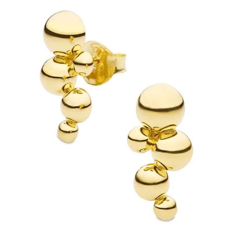bolletje oorbellen in verguld sterlingzilver - Bubbly Pure