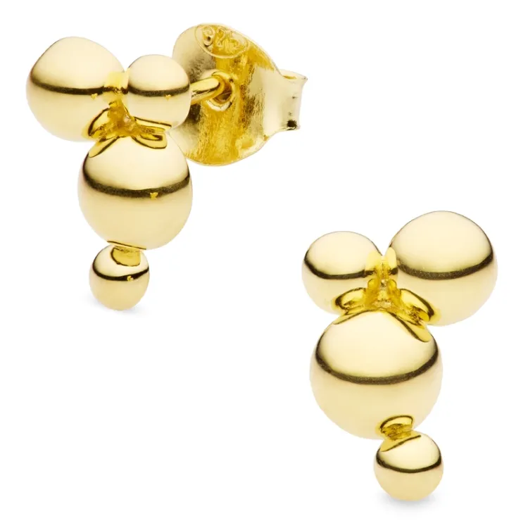 bolletje oorbellen in verguld zilver - Bubbly Pure