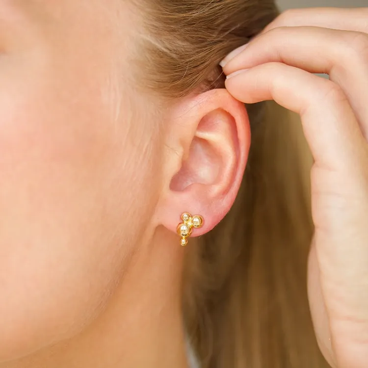 bolletje oorbellen in verguld zilver - Bubbly Pure