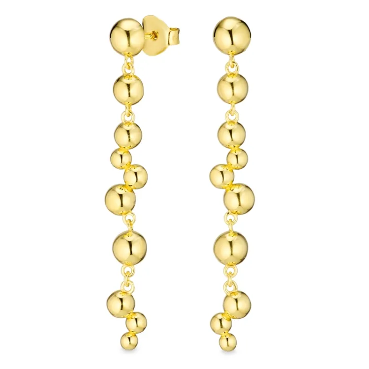 lange oorbellen in verguld zilver - Bubbly Pure