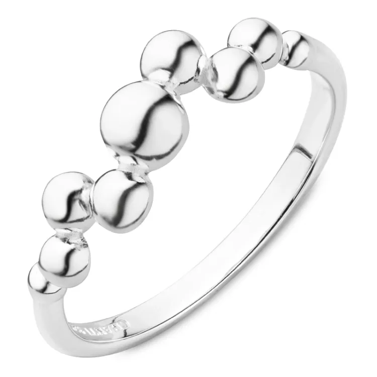bolletje ring in zilver - Bubbly Pure