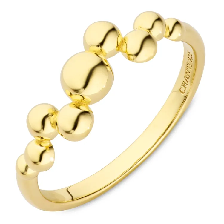 bolletje ring in verguld sterlingzilver - Bubbly Pure