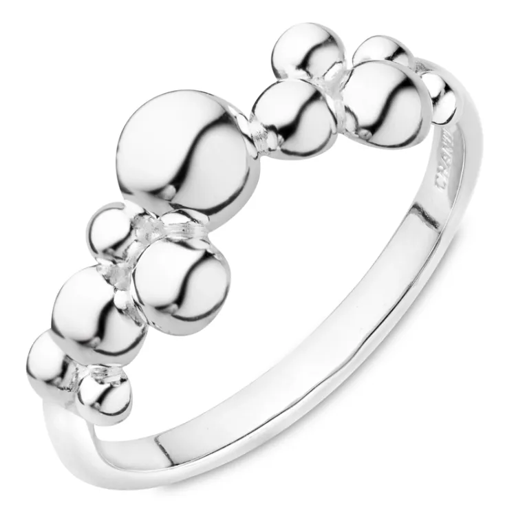bolletje ring in zilver - Bubbly Pure