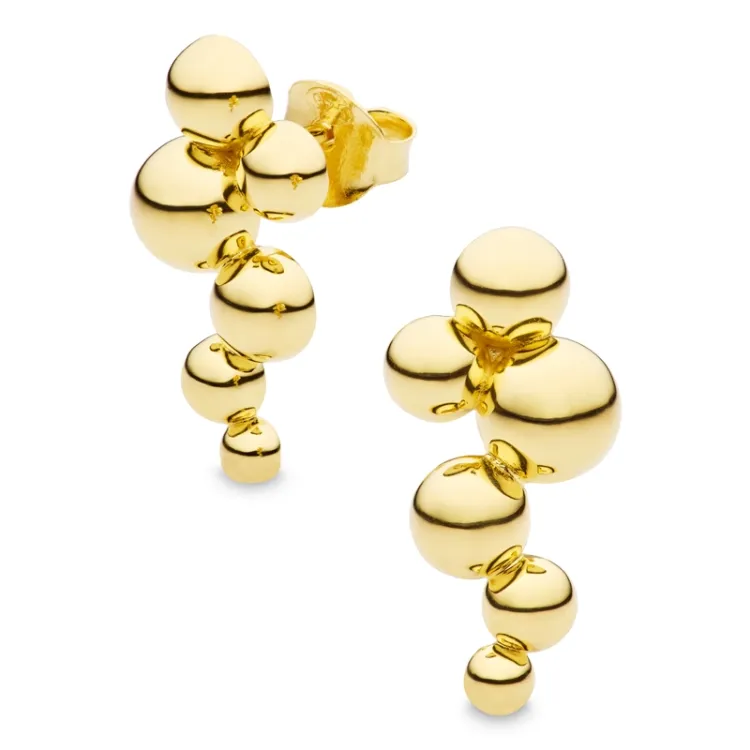bolletje oorbellen in verguld sterlingzilver - Bubbly Pure