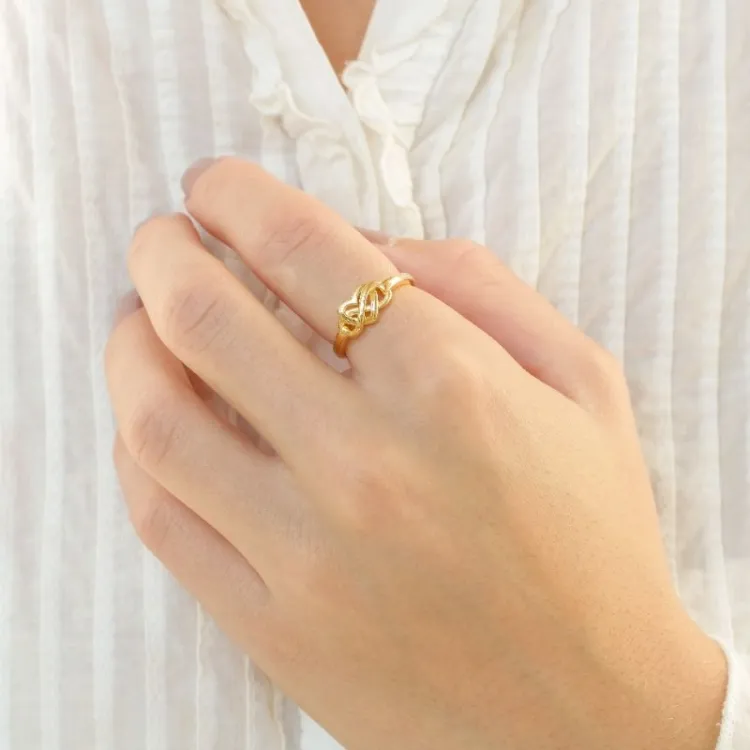 infinity ring in verguld sterlingzilver - Amoré