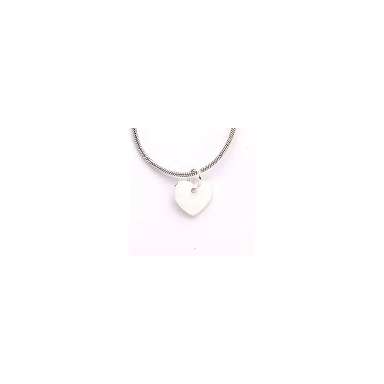 8 x 7 mm hart hanger in zilver
