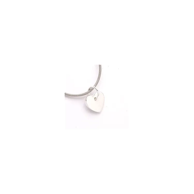 8 x 7 mm hart hanger in zilver