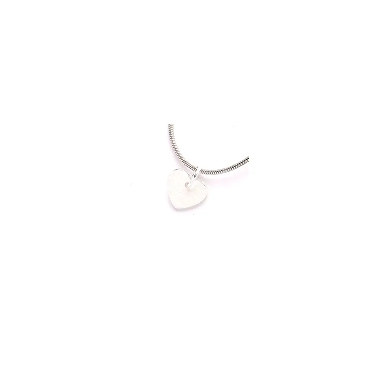 8 x 7 mm hart hanger in zilver