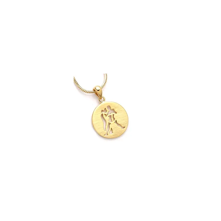 De waterman sterrenbeeld hanger in verguld sterlingzilver