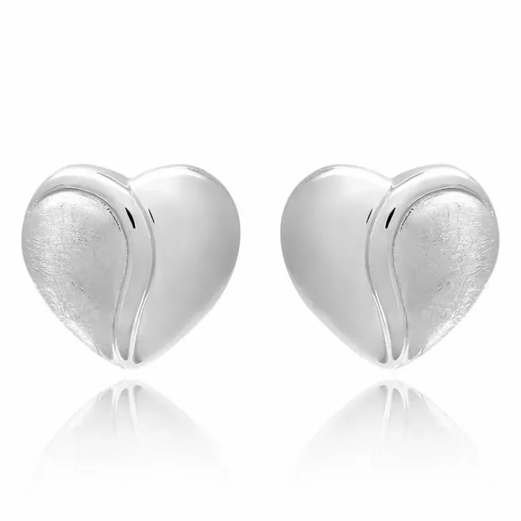 Hart set met oorbellen en ketting in zilver