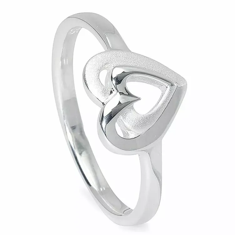 Elegant hart ring in zilver
