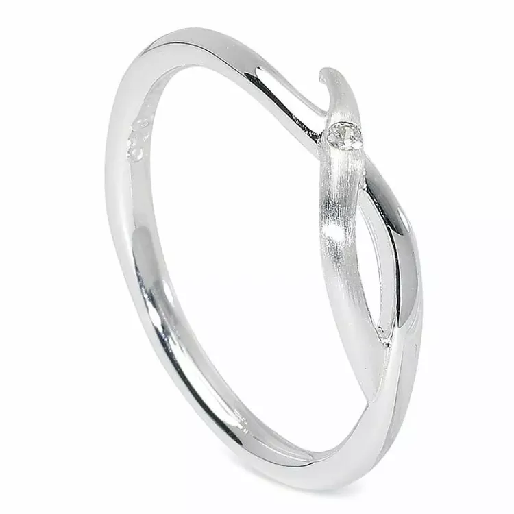 Smal abstract ring in zilver