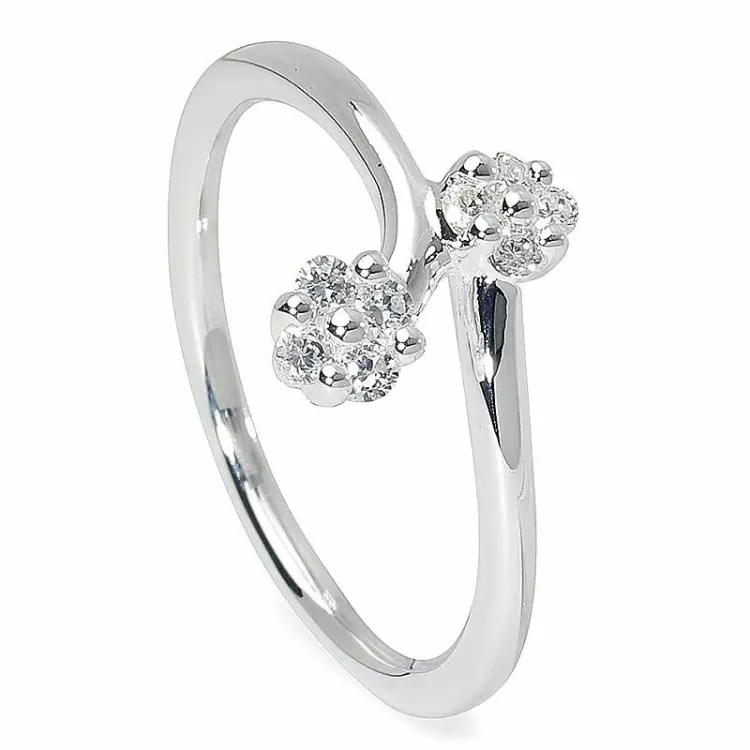 bloem ring in zilver