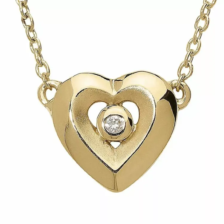 Hart ketting in 9 karaat goud met hartjes hanger in 9 karaat goud
