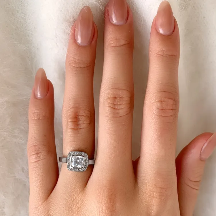witte zirkoon ring in zilver