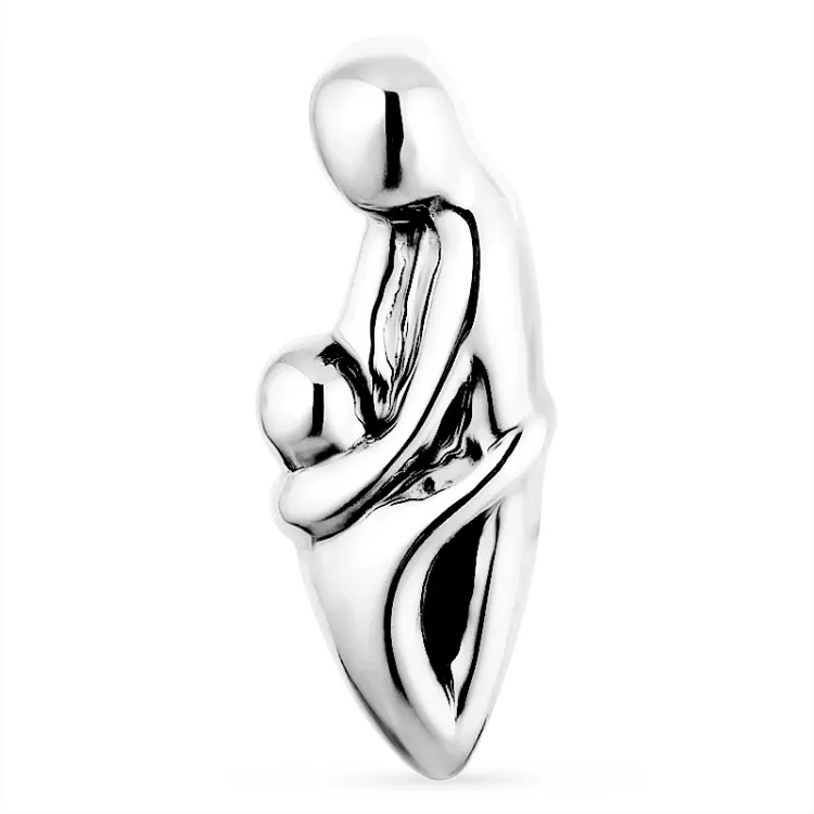 moeder en kind hanger in geoxideerd sterlingzilver