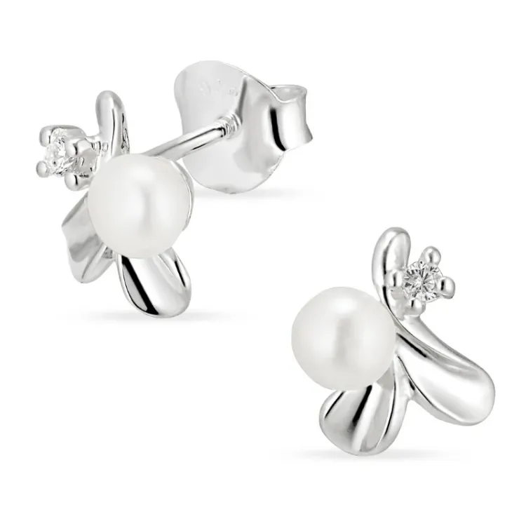 parel oorbellen in zilver