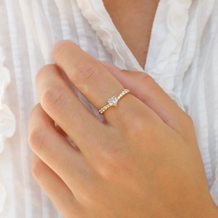 zirkoon ring in verguld sterlingzilver