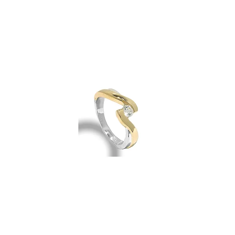 ring in zilver met 8 karaat goud