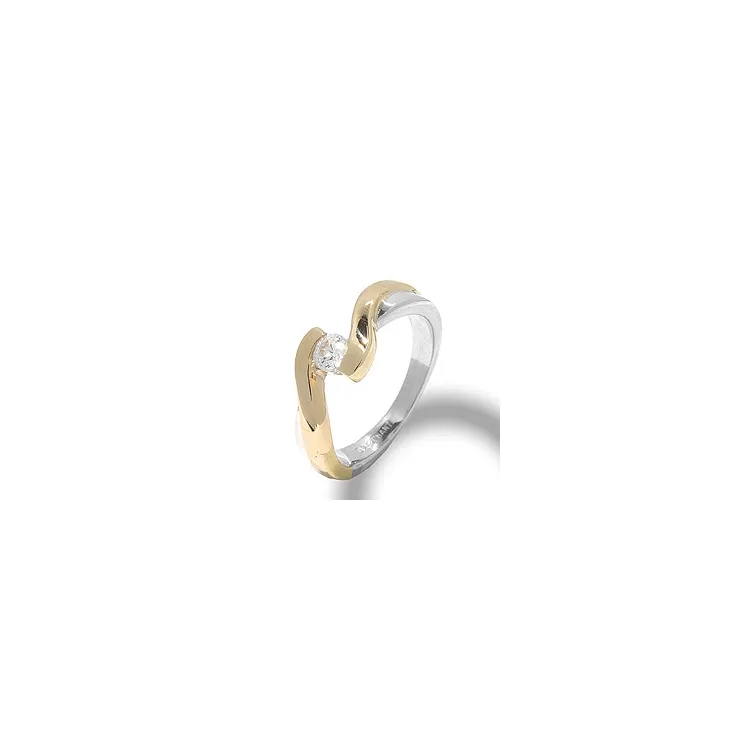 ring in zilver met 8 karaat goud