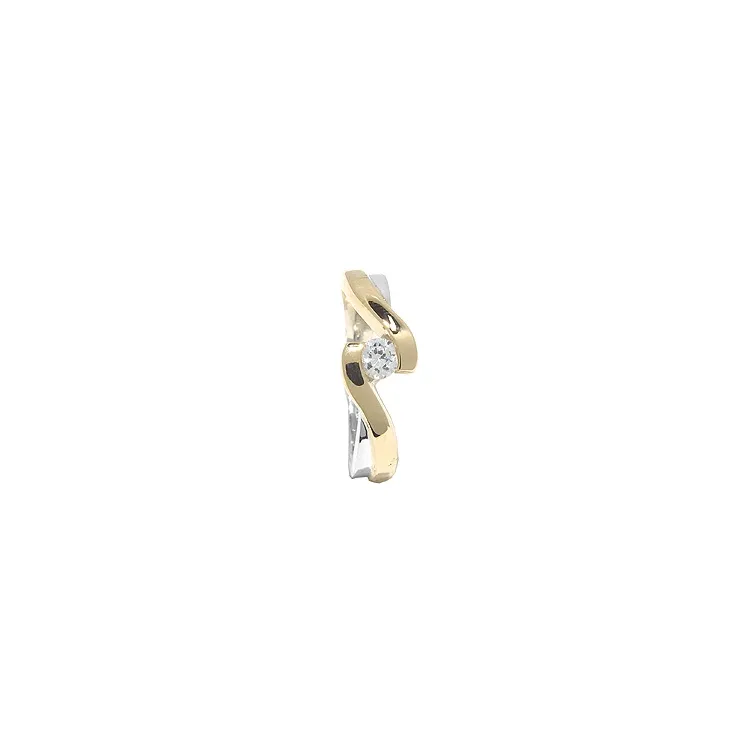ring in zilver met 8 karaat goud