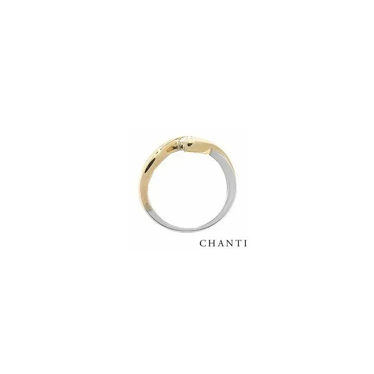 ring in zilver met 8 karaat goud