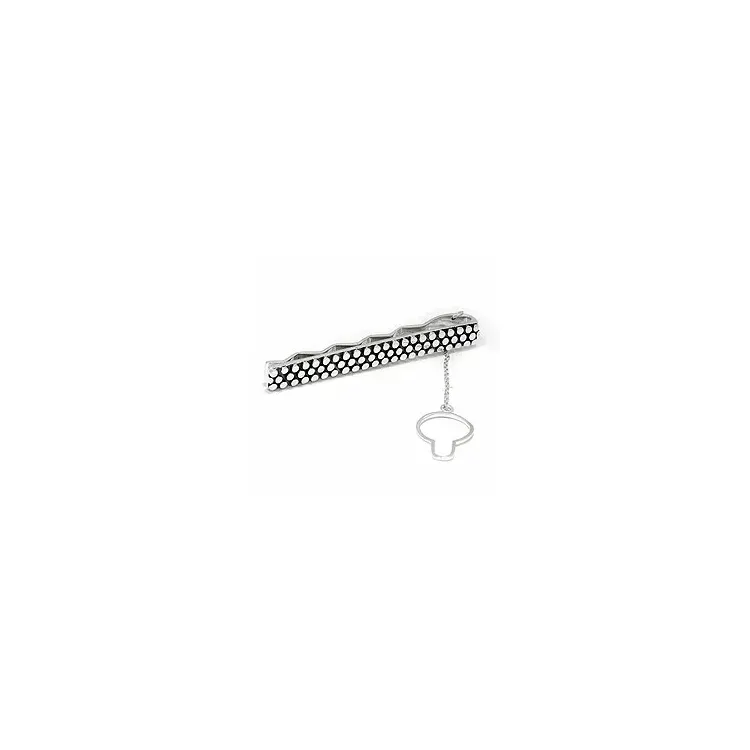 Met structuur dasspeld in geoxideerd sterlingzilver
