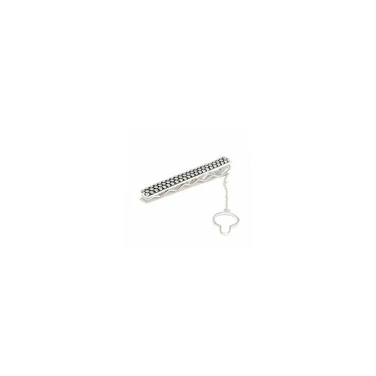 Met structuur dasspeld in geoxideerd sterlingzilver
