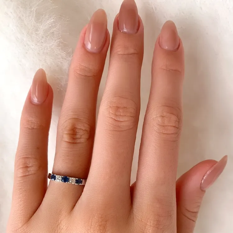 testsieraad met fouten saffier mémoire ring in zilver