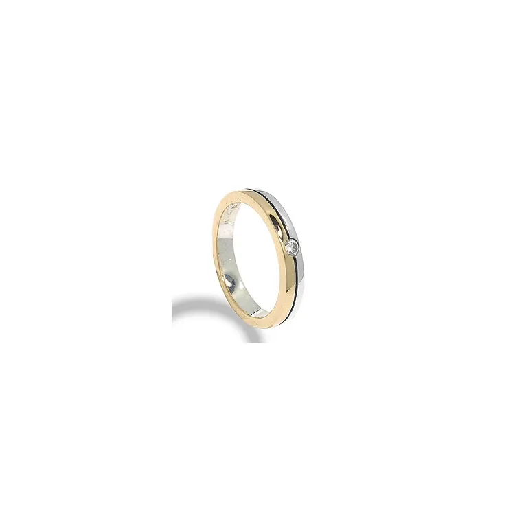 Ring in geoxideerd sterlingzilver met 8 karaat goud