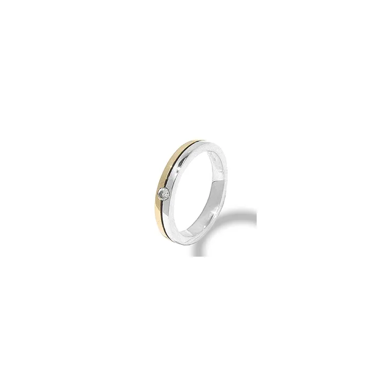 Ring in geoxideerd sterlingzilver met 8 karaat goud