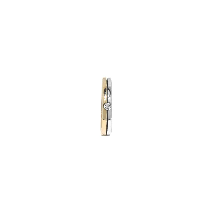 Ring in geoxideerd sterlingzilver met 8 karaat goud