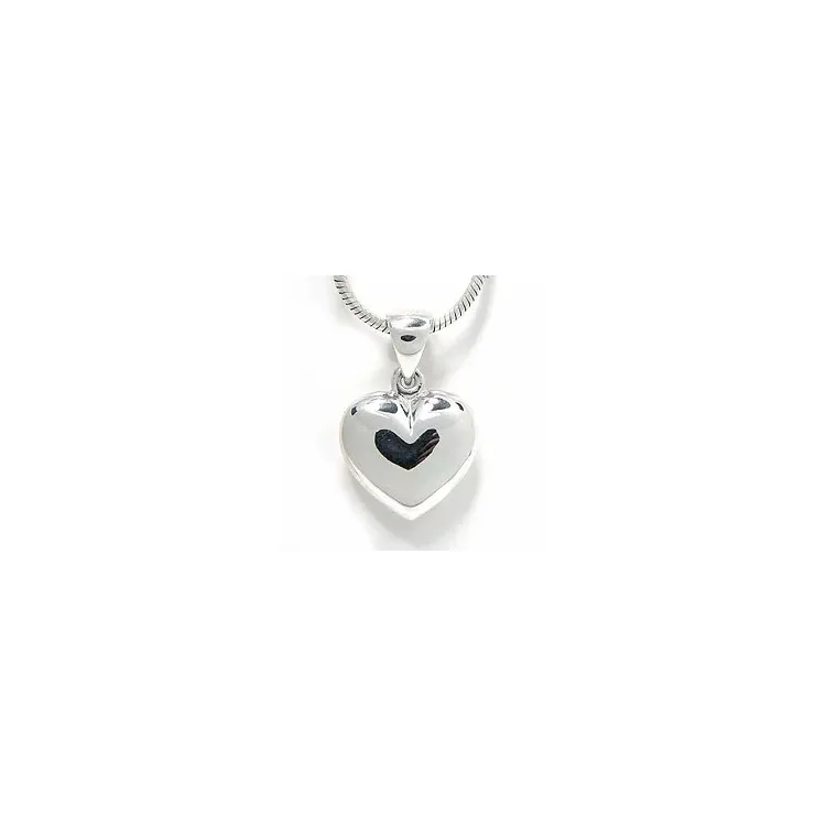 massaal 16 x 15 mm hartjes hanger in zilver
